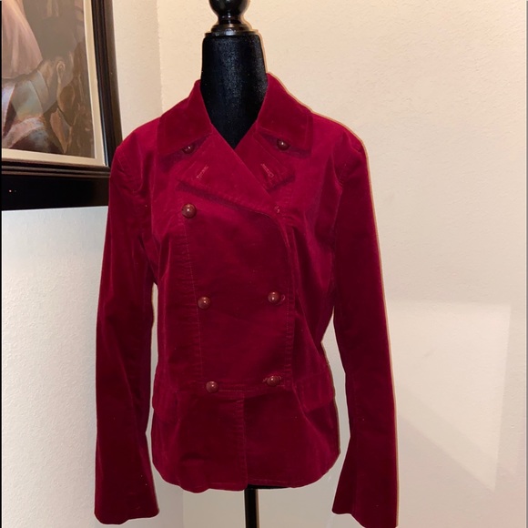 Talbots Women’s Red Suede Peacoat - Picture 3 of 6